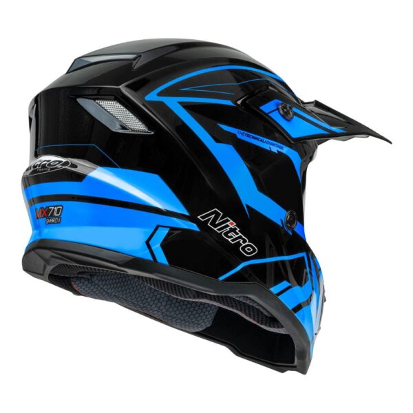 NITRO MX710 YOUTH SHARD II HELMET - BLUE/BLACK - Image 4