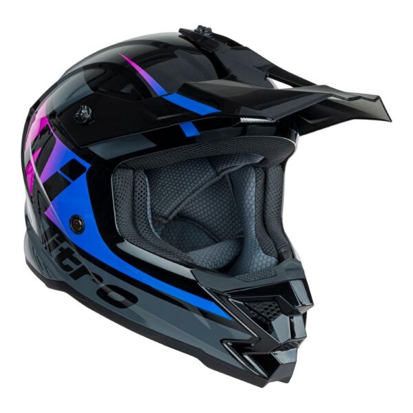 NITRO MX710 YOUTH ONYX HELMET - PURPLE/PINK - Image 5
