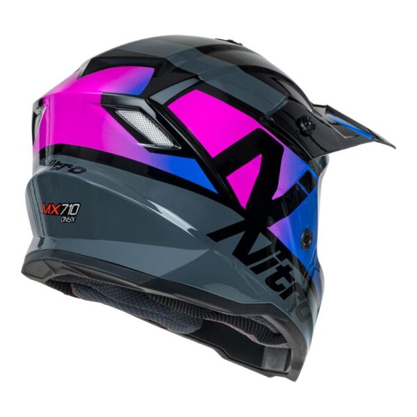 NITRO MX710 YOUTH ONYX HELMET - PURPLE/PINK - Image 4