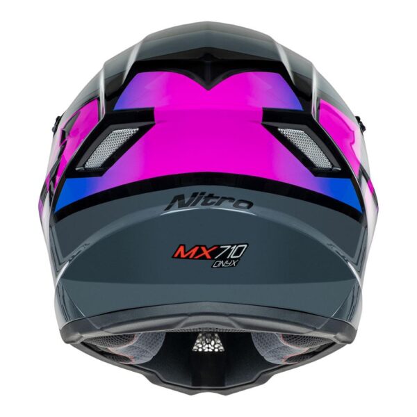 NITRO MX710 YOUTH ONYX HELMET - PURPLE/PINK - Image 3