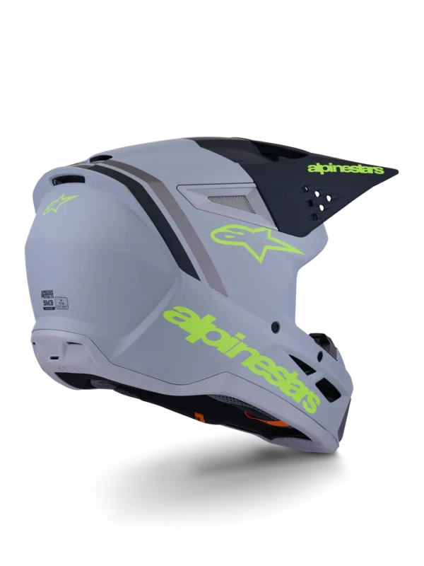 ALPINESTARS SM-3 RADIUM HELMET - GREY/BLACK/ FLURO YELLOW - Image 3