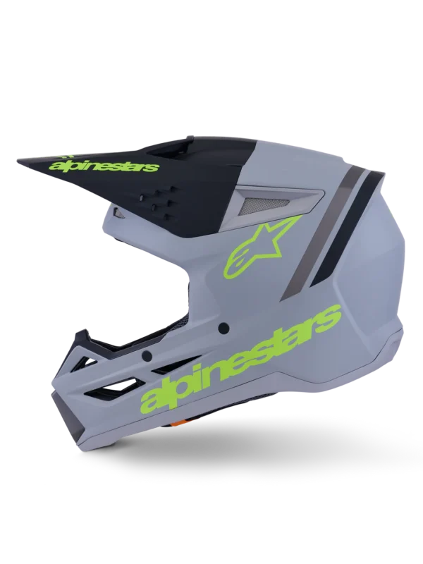 ALPINESTARS SM-3 RADIUM HELMET - GREY/BLACK/ FLURO YELLOW - Image 4