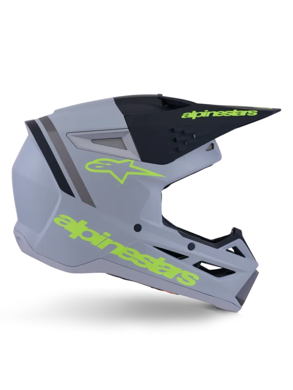 ALPINESTARS SM-3 RADIUM HELMET - GREY/BLACK/ FLURO YELLOW - Image 2