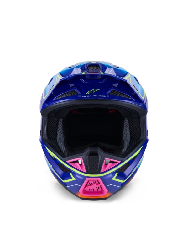 ALPINESTARS 2026 S-M7 CAST HELMET - BLUE/PINK/FLURO YELLOW - Image 3