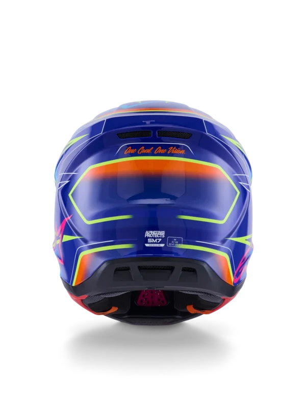 ALPINESTARS 2026 S-M7 CAST HELMET - BLUE/PINK/FLURO YELLOW - Image 5