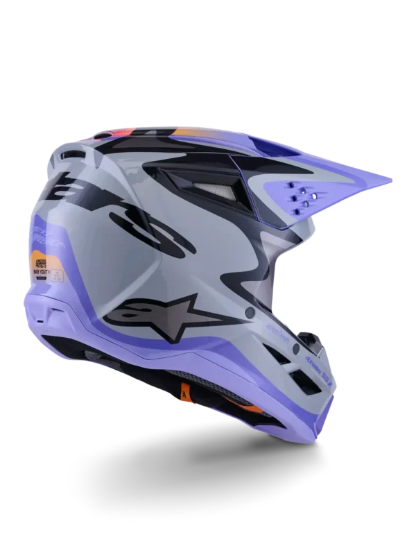 ALPINESTARS 2026 SM-3 JETTSON MX HELMET - GREY/PURPLE/BLACK/GLOSSY - Image 2