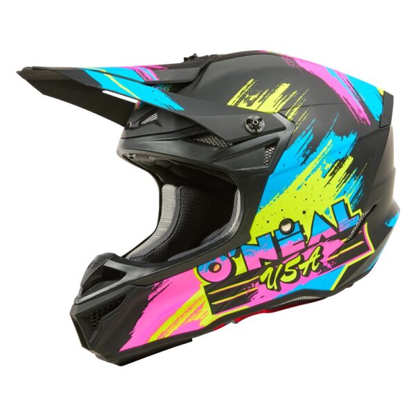 ONEAL 26 5SRS RESEDA HELMET - BLACK/YELLOW/BLUE/PINK