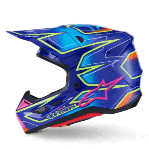 ALPINESTARS 2026 S-M7 CAST HELMET – BLUE/PINK/FLURO YELLOW