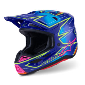 ALPINESTARS 2026 S-M7 CAST HELMET – BLUE/PINK/FLURO YELLOW