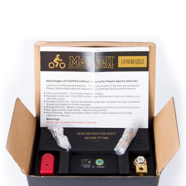 MOTOCELL LITHIUM GOLD MLG14 BATTERY 48WH LIFEPO4 - Image 4