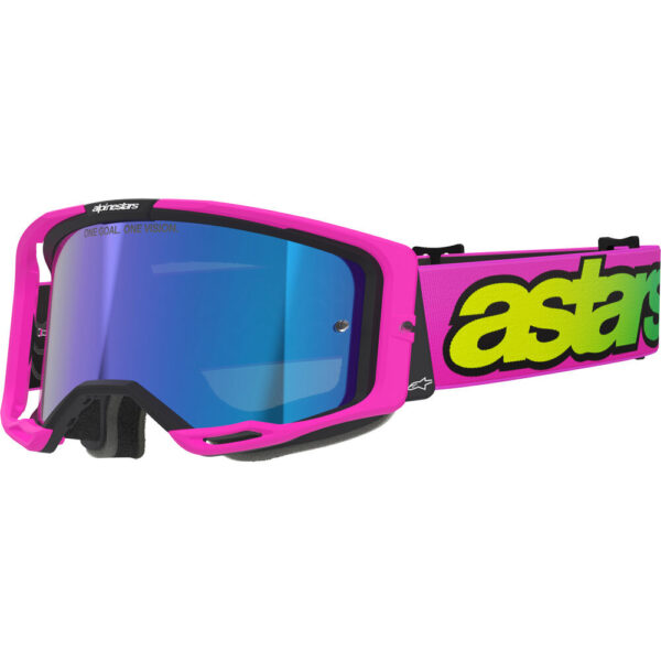 ALPINESTARS VISION 8 VISTA GOGGLES - PINK/YELLOW/BLUE MIRROR LENS - Image 2