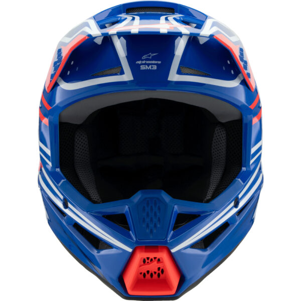 ALPINESTARS 2026 S-M3 WURX YOUTH HELMET - BLUE/RED/WHITE GLOSS - Image 3
