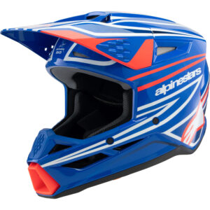 ALPINESTARS 2026 S-M3 WURX YOUTH HELMET – BLUE/RED/WHITE GLOSS