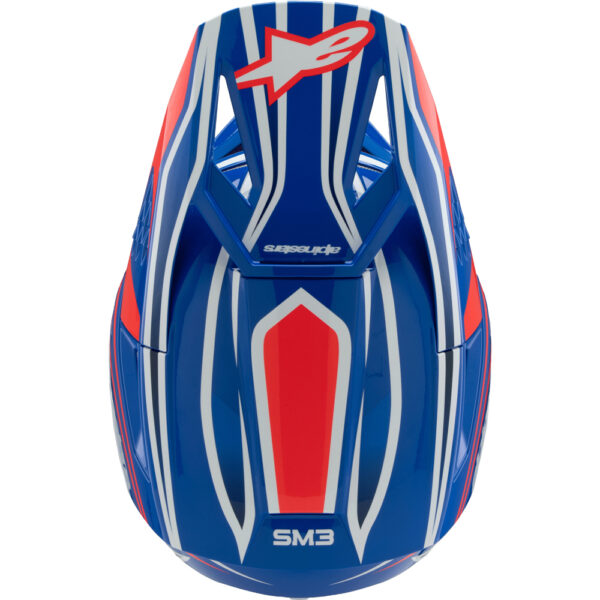 ALPINESTARS 2026 S-M3 WURX YOUTH HELMET - BLUE/RED/WHITE GLOSS - Image 7