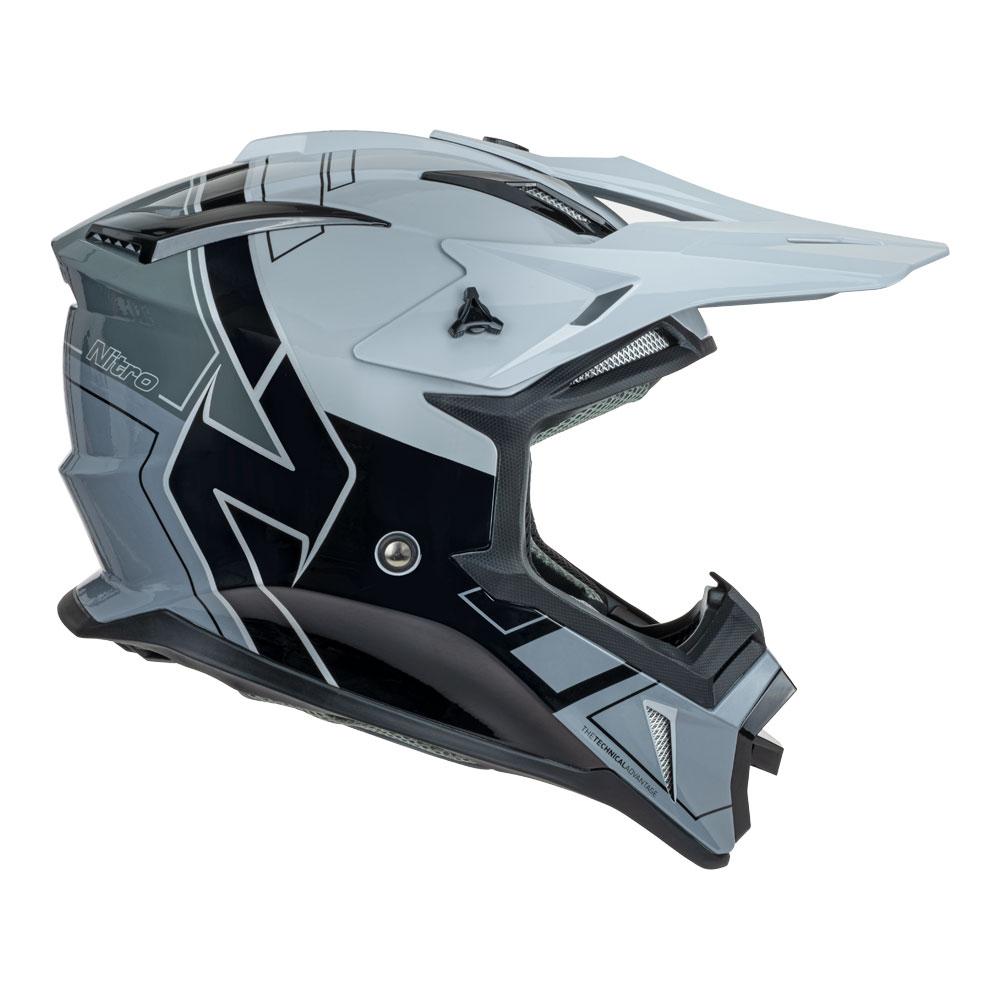 NITRO MX760 HELMET - GLOSS/GREY/BLACK - Image 7