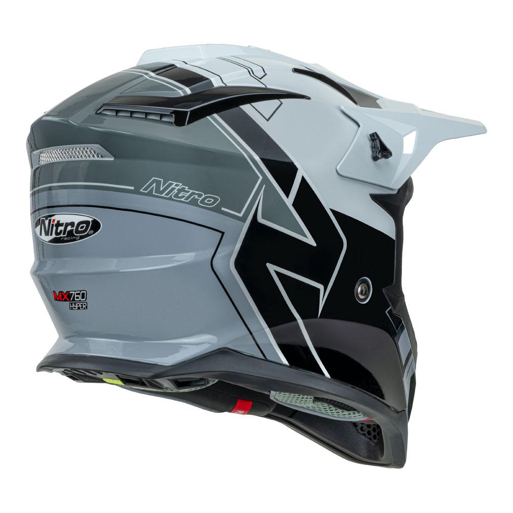 NITRO MX760 HELMET - GLOSS/GREY/BLACK - Image 6