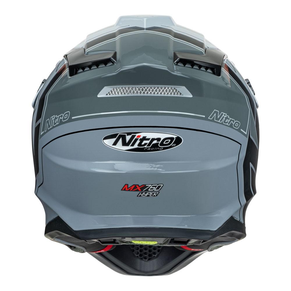 NITRO MX760 HELMET - GLOSS/GREY/BLACK - Image 4