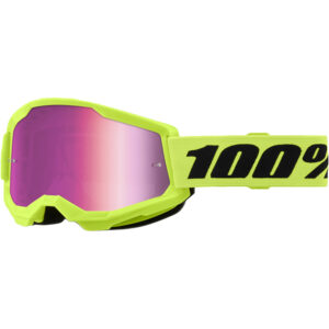 100% STRATA 2 GOGGLES – NEON YELLOW/PINK MIRROR LENS