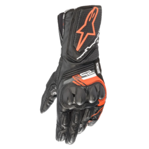 ALPINESTARS SP-8 V3 LEATHER GLOVES – BLACK/RED/FLURO