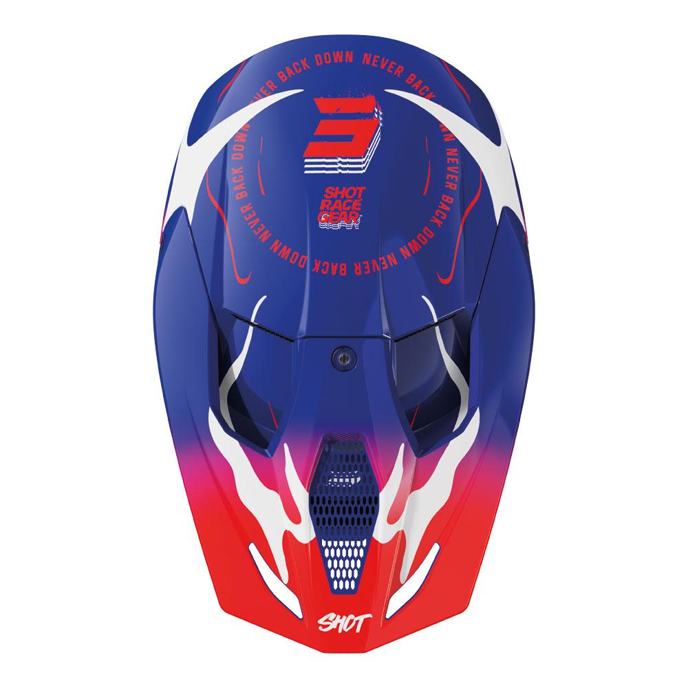 SHOT FURIOUS YOUTH BEAST MX HELMET - BLUE/RED GLOSSY - Image 3