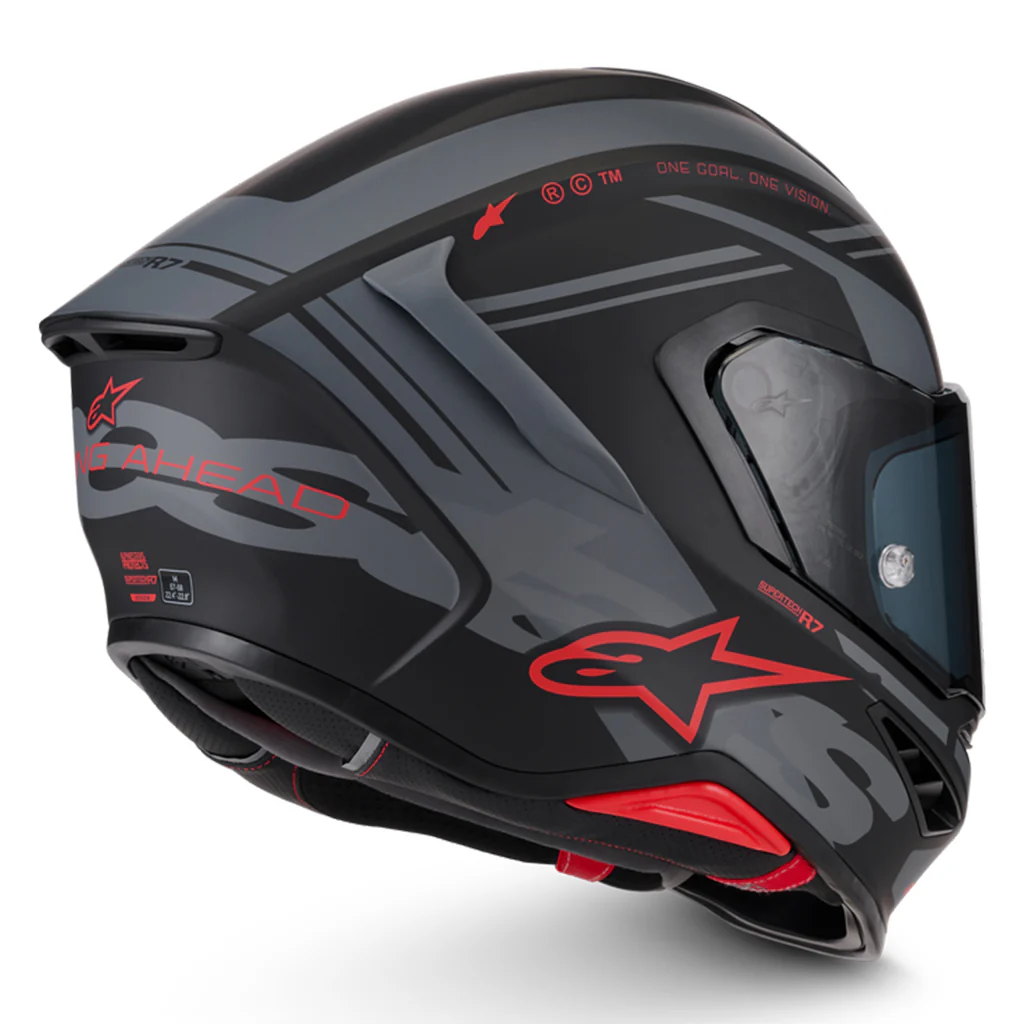 ALPINESTARS SR7 ACORE HELMET - BLACK/GREY/RED - Image 3