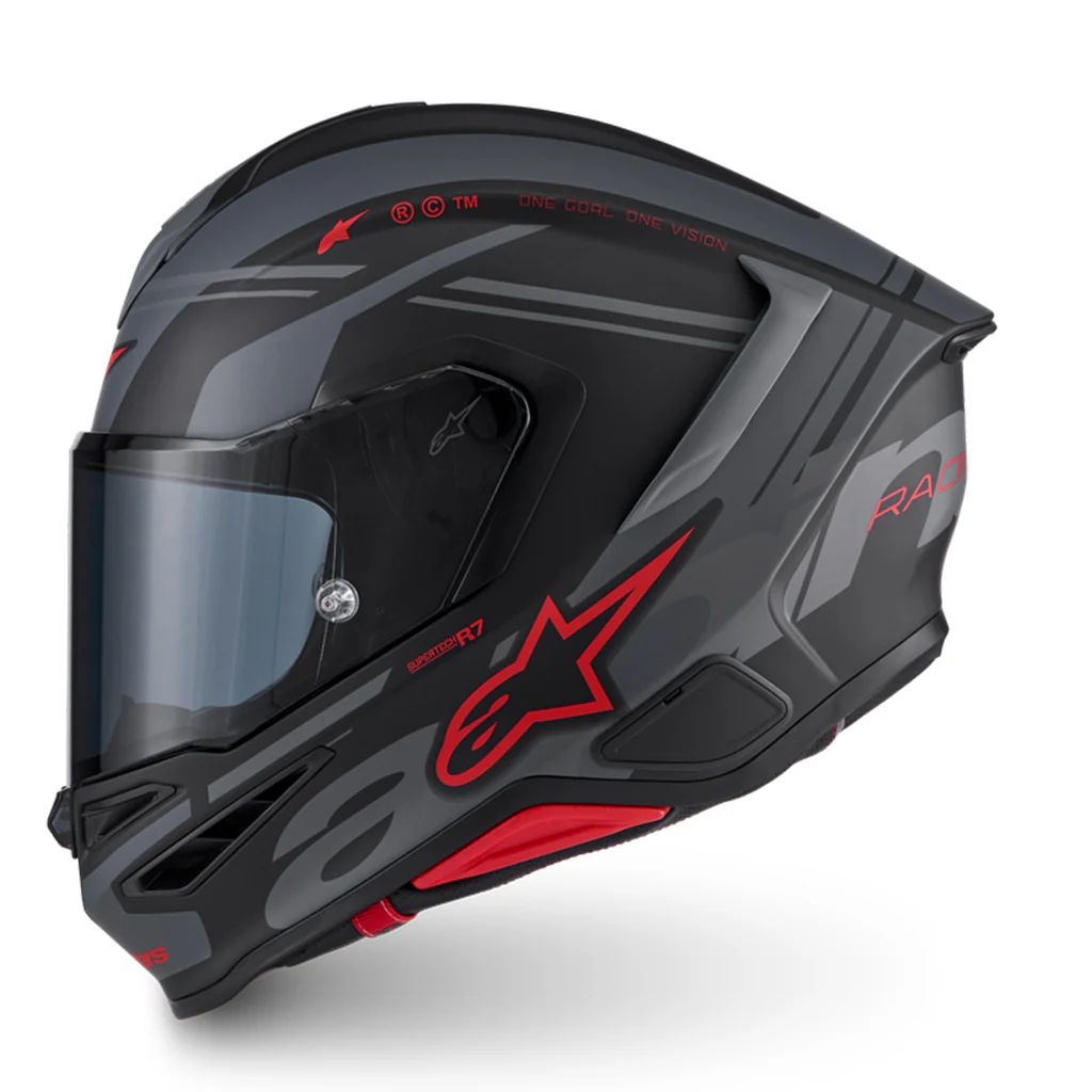 ALPINESTARS SR7 ACORE HELMET - BLACK/GREY/RED - Image 2