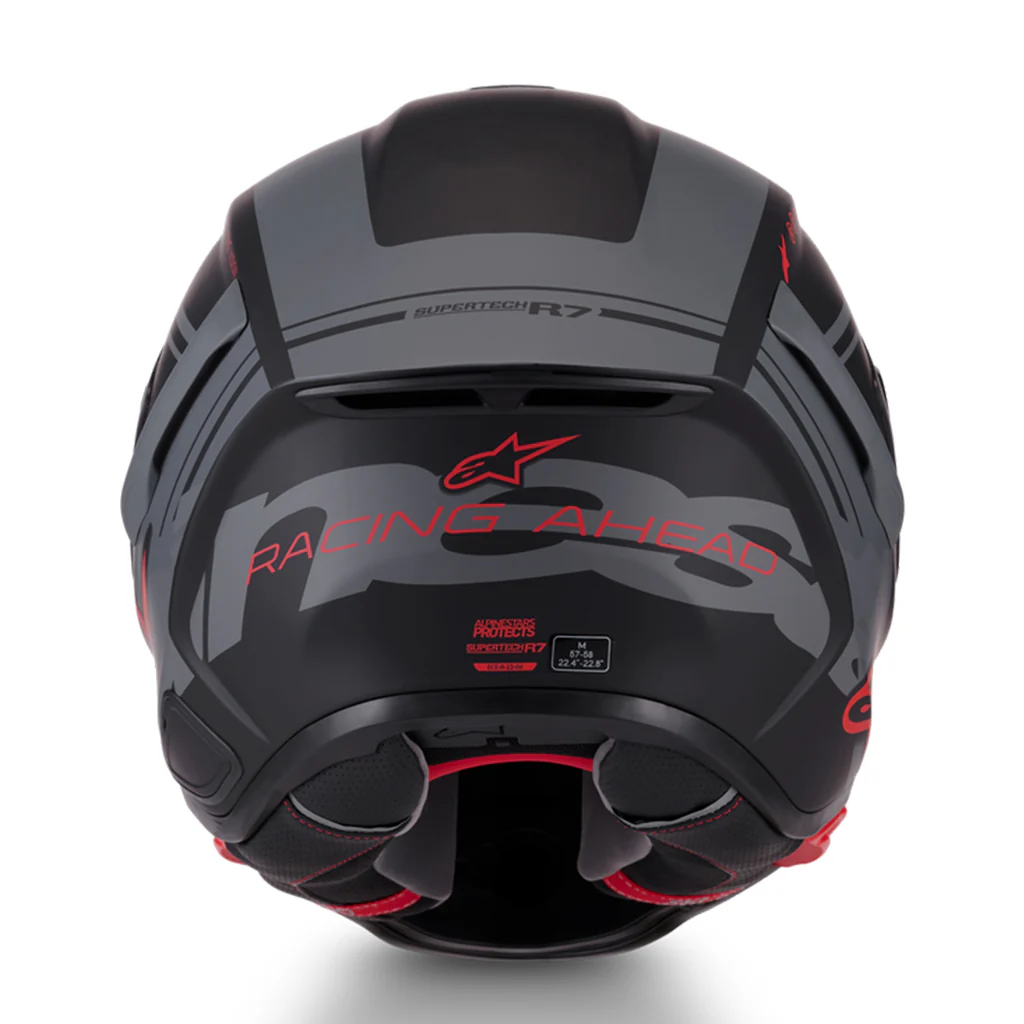 ALPINESTARS SR7 ACORE HELMET - BLACK/GREY/RED - Image 5