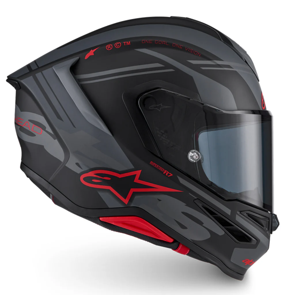 ALPINESTARS SR7 ACORE HELMET - BLACK/GREY/RED - Image 4