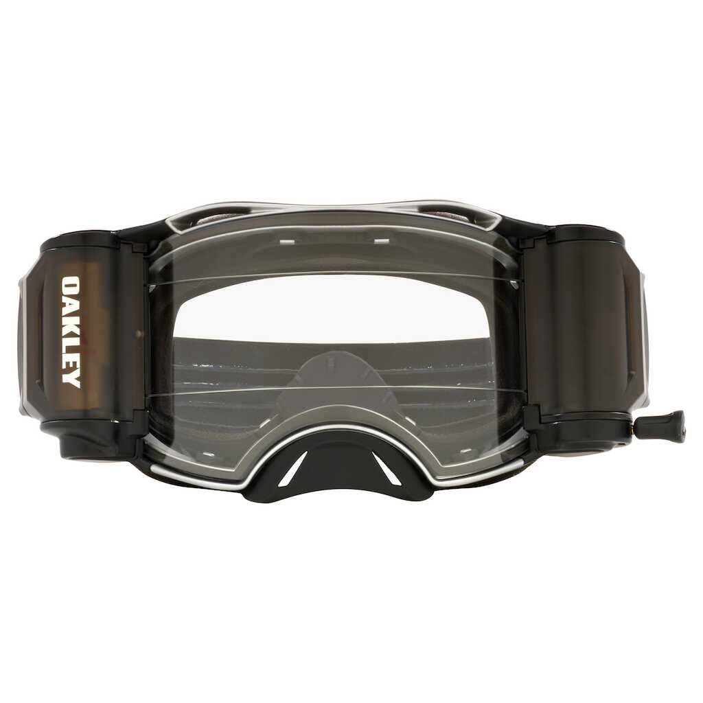 OAKLEY AIRBRAKE TUFF BLOCKS BLACK GUNMETAL ROLL-OFF GOGGLES - CLEAR LENS - Image 2