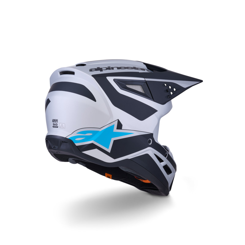 ALPINESTARS SM3 HEAT ECE 22.06 MX HELMET - SILVER/BLUE/BLACK - Image 2