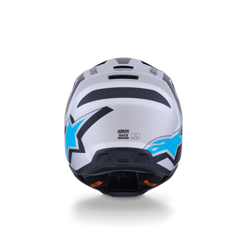 ALPINESTARS SM3 HEAT ECE 22.06 MX HELMET - SILVER/BLUE/BLACK - Image 6