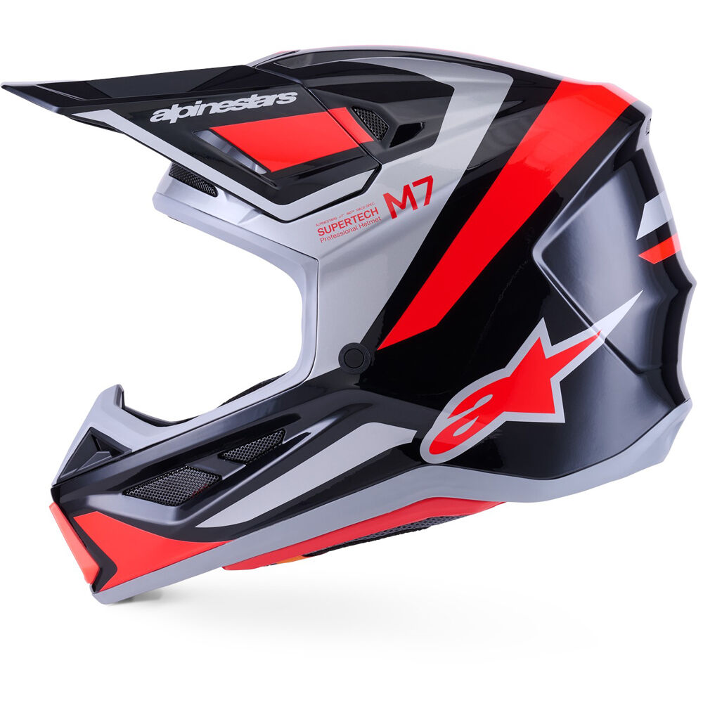 ALPINESTARS 2027 SM-7 RISE MX HELMET - RED/BLACK/SILVER - Image 4