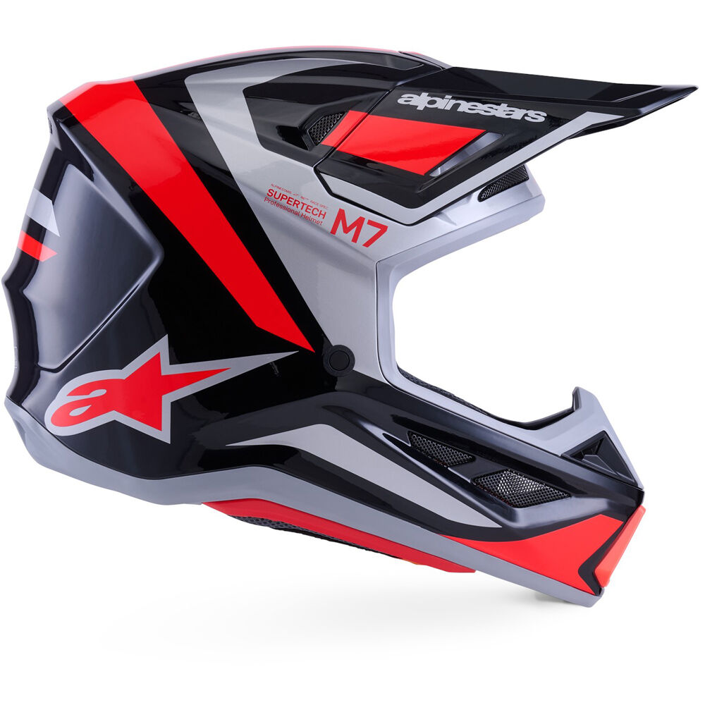 ALPINESTARS 2027 SM-7 RISE MX HELMET - RED/BLACK/SILVER - Image 5