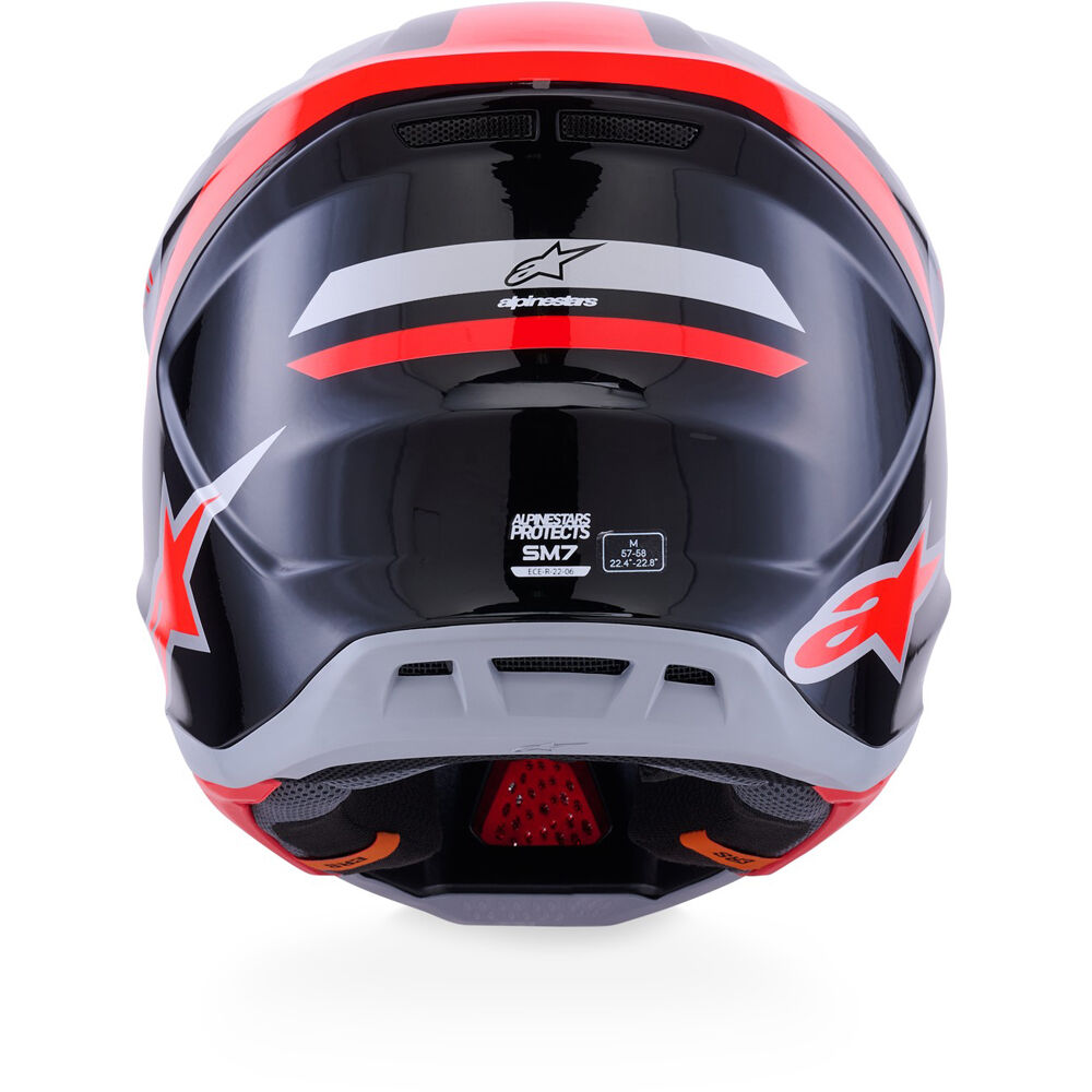 ALPINESTARS 2027 SM-7 RISE MX HELMET - RED/BLACK/SILVER - Image 6