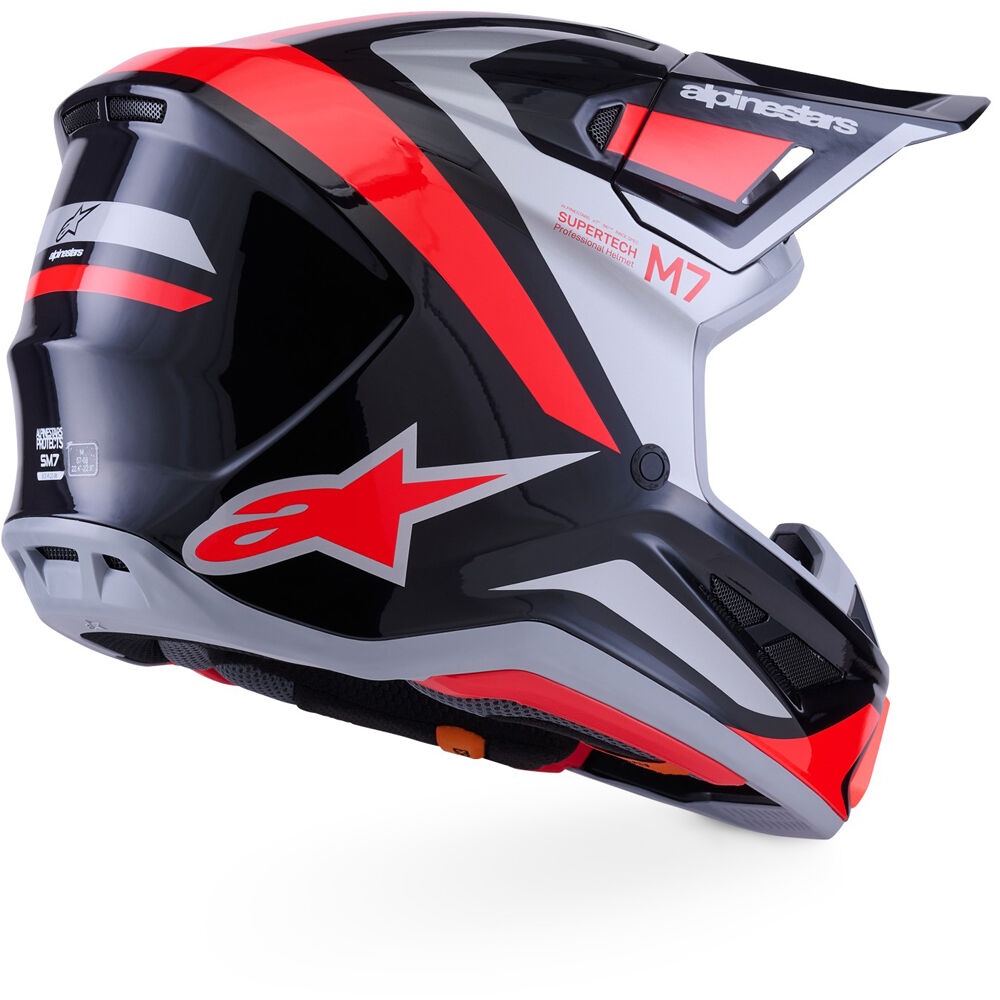 ALPINESTARS 2027 SM-7 RISE MX HELMET - RED/BLACK/SILVER - Image 2